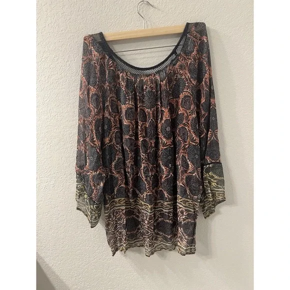 Plenty By Tracy Reese Women Black Long Sleeve Blouse size M - Picture 5 of 5